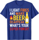 Firepit Outdoor Camp Fire Pit Camping Campfire T-Shirt - T-Shirt | Royal