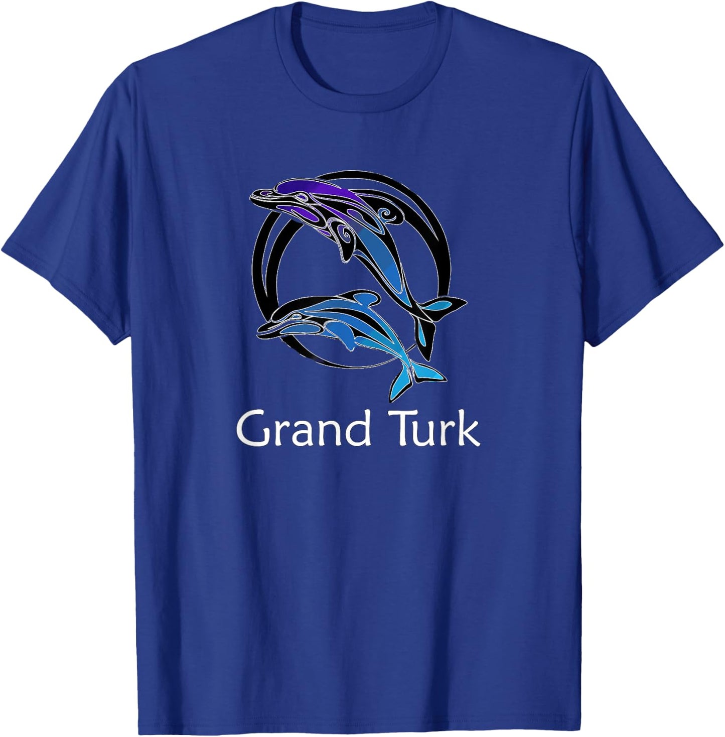 Grand Turk Tribal Dolphin Design Retro Souvenir T-Shirt - T-Shirt | Royal