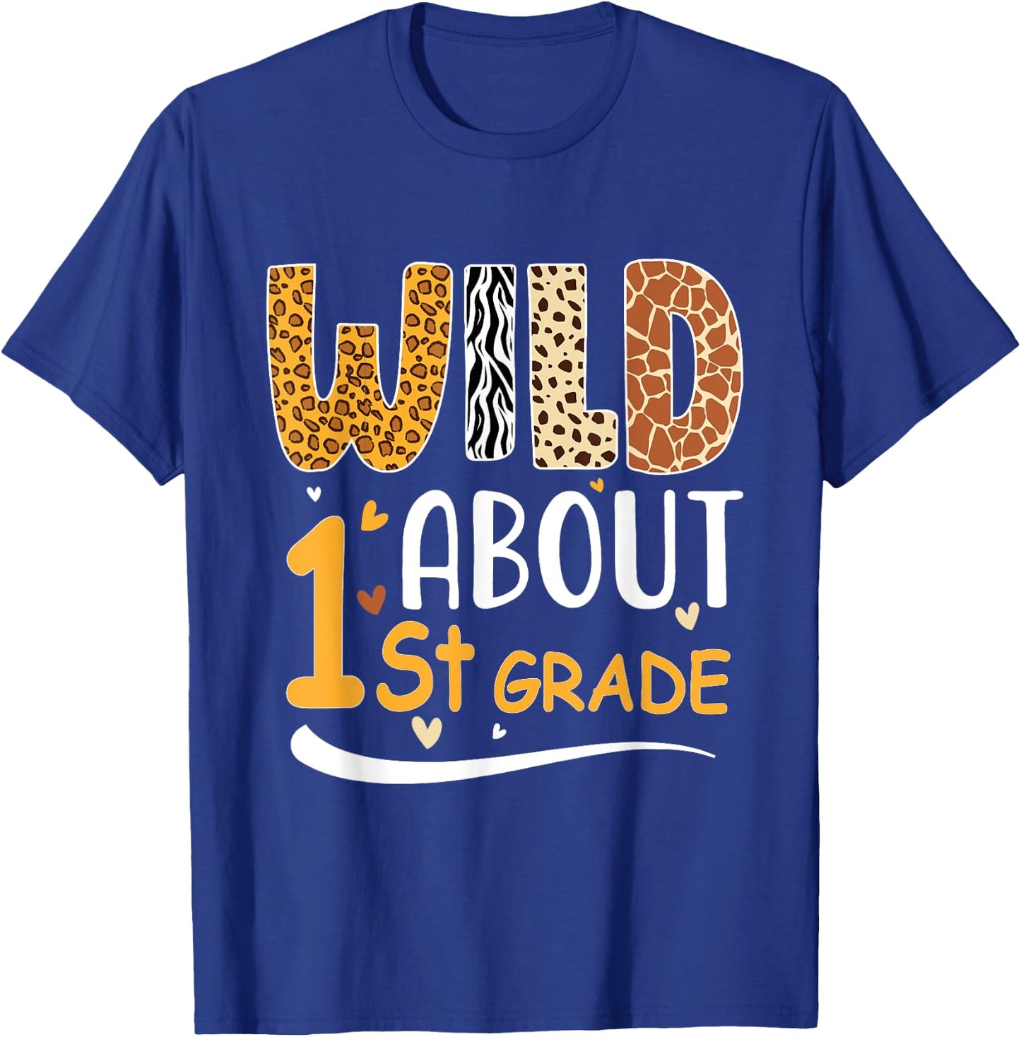 Wild about First 1St Grade Back To School Leopard T-Shirt - T-Shirt | Royal