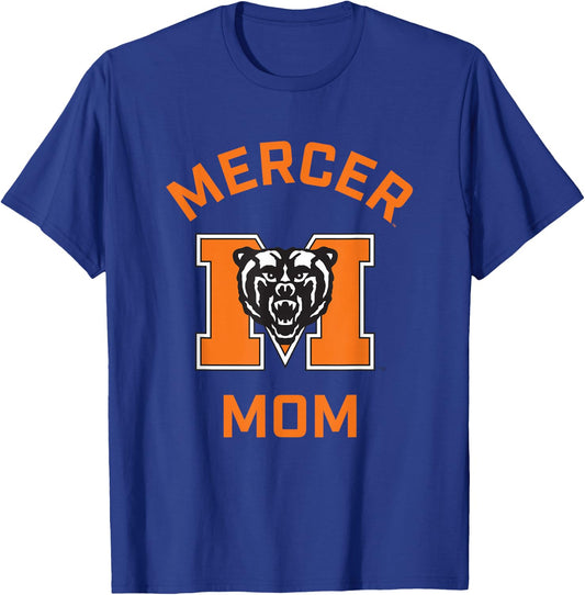 Mercer University Bears Arched Mom T-Shirt - T-Shirt | Royal