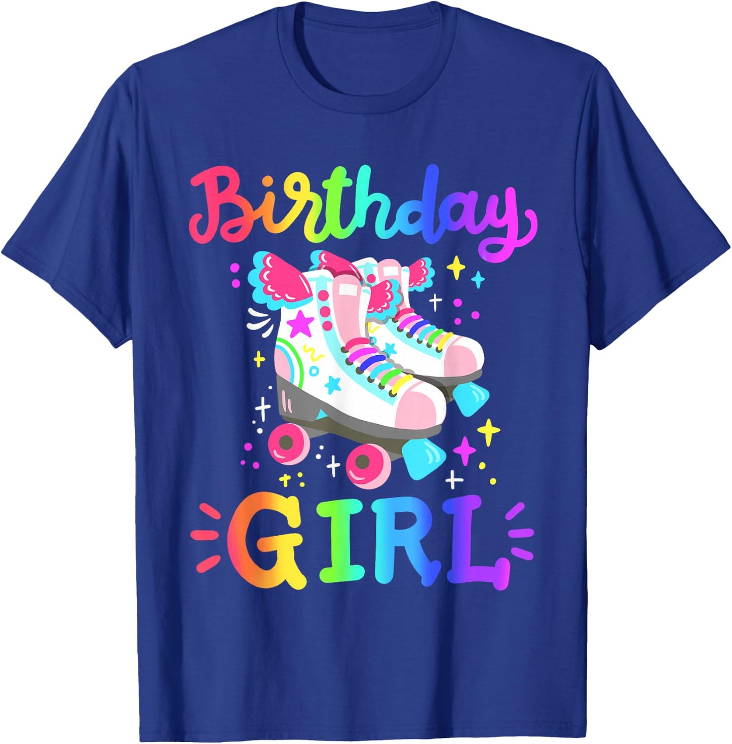 Birthday Girl Rolling Skates Roller Skater Party Kids Girls T-Shirt - T-Shirt | Royal