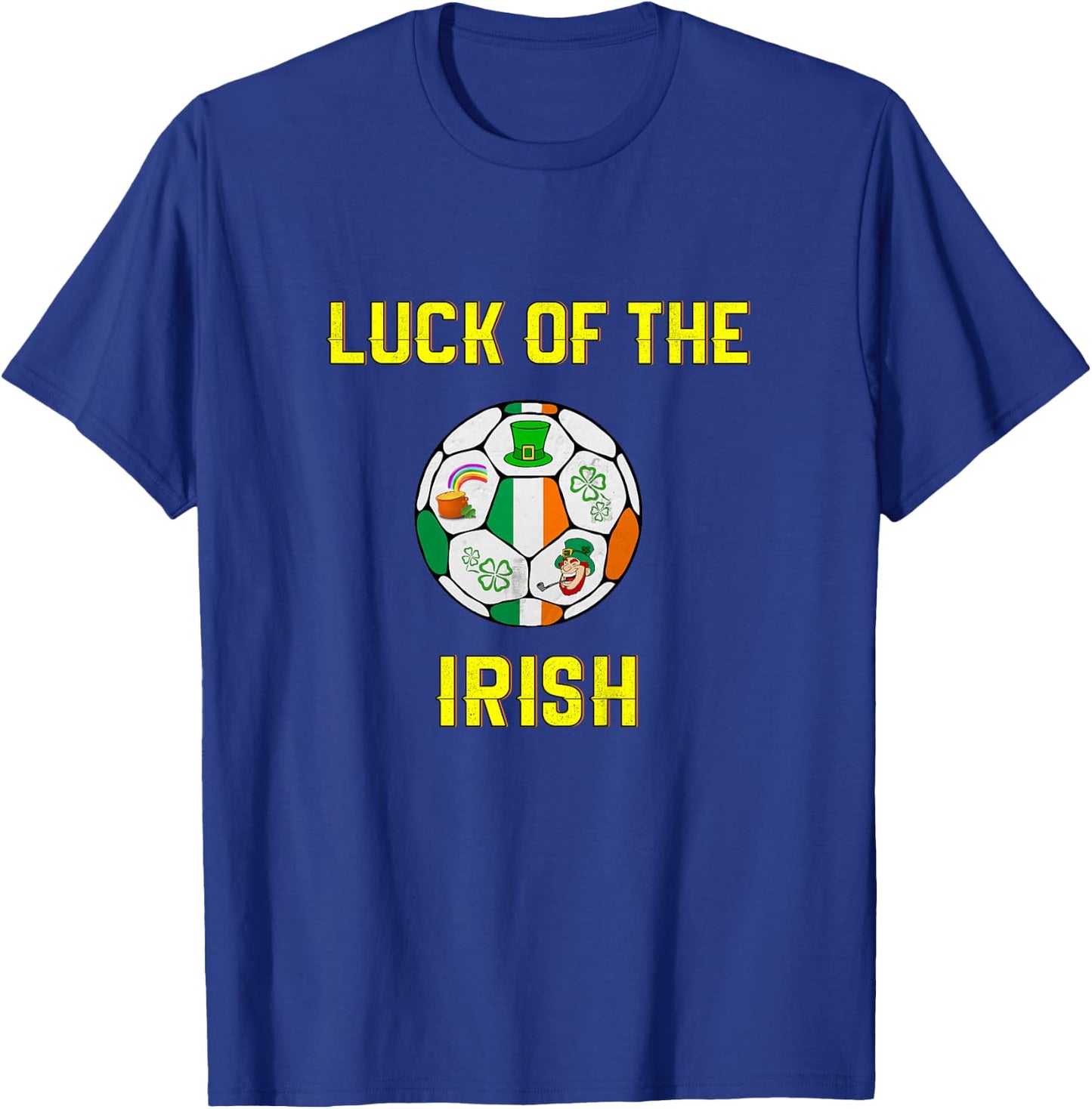 Kids Irish Flag Ireland Soccer Ball Art T-Shirt - T-Shirt | Royal