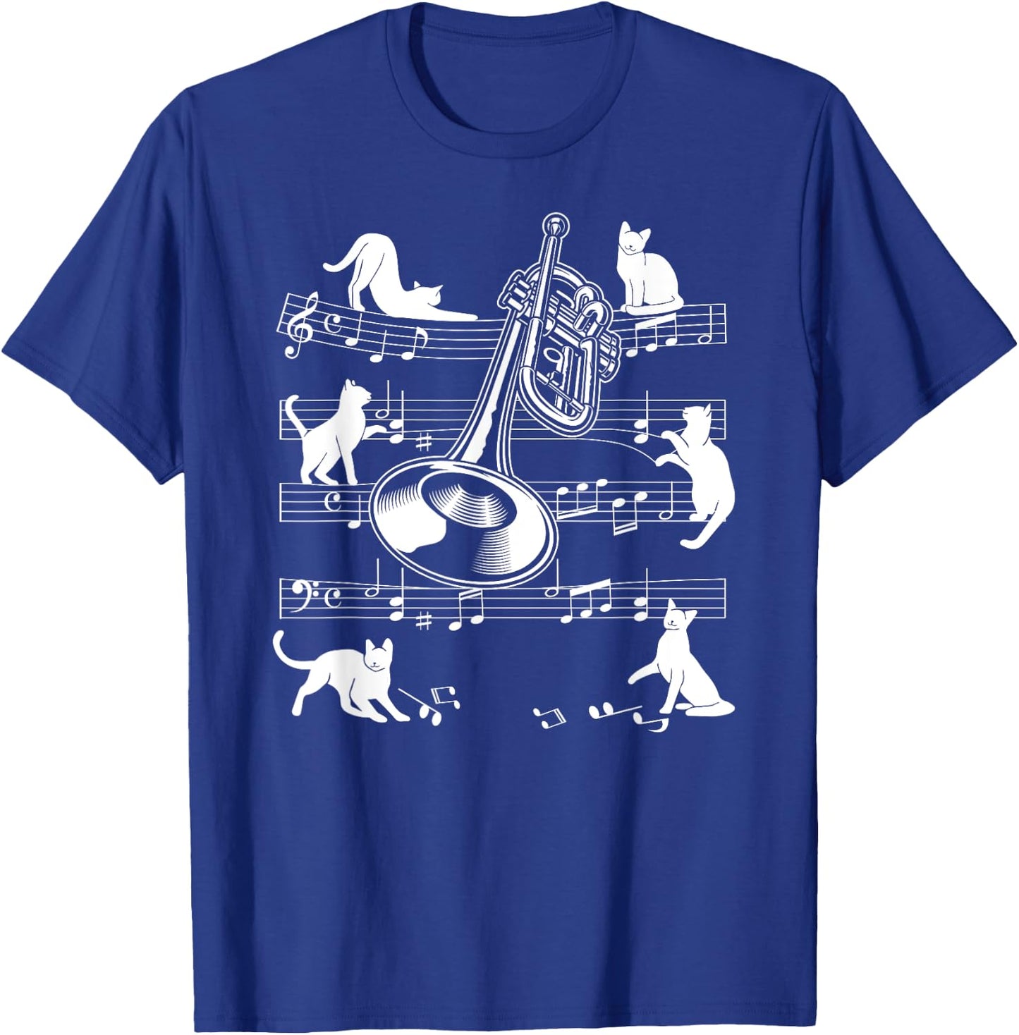 Trumpeter Cats for Cat loving Trumpet player T-Shirt - T-Shirt | Royal