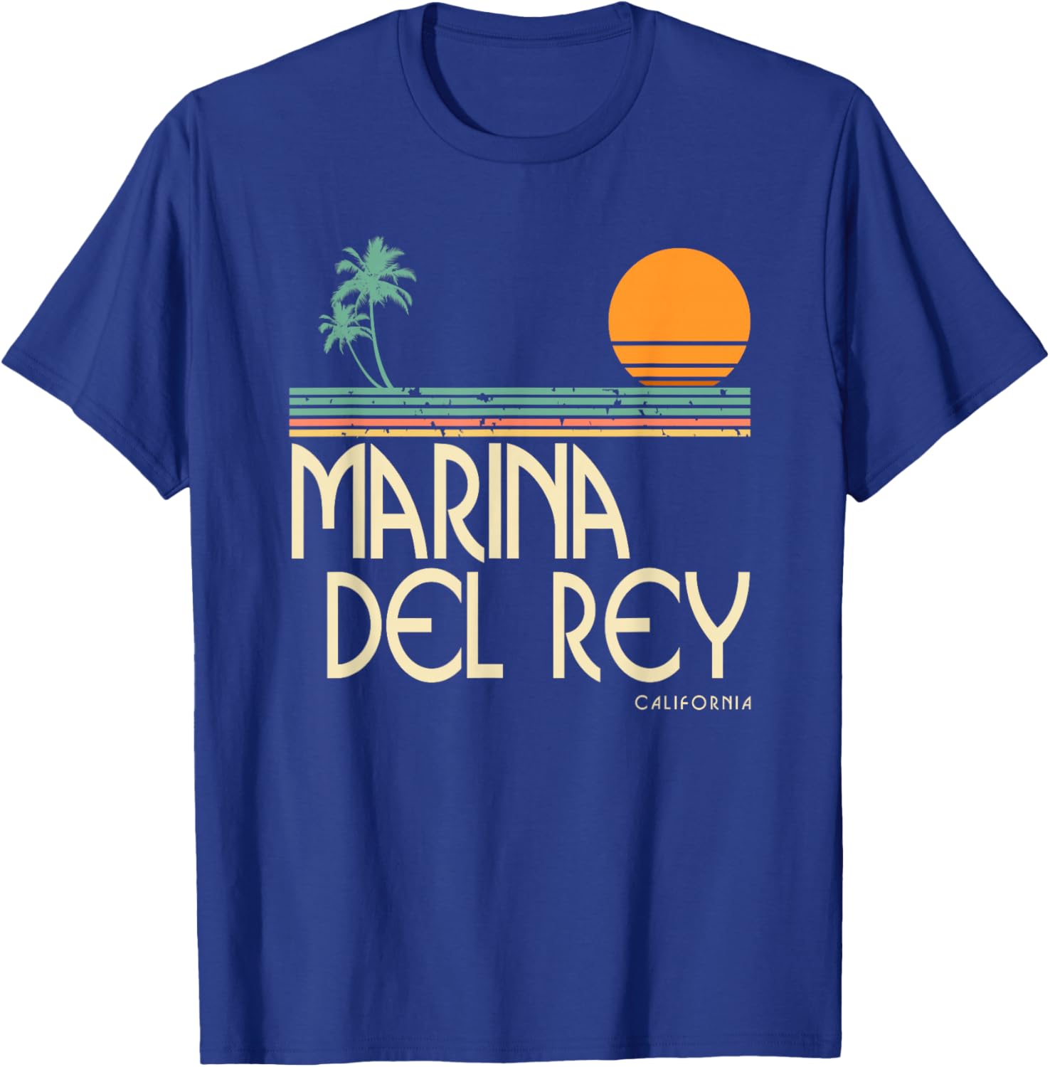 Vintage Marina Del Rey California T-Shirt - T-Shirt | Royal