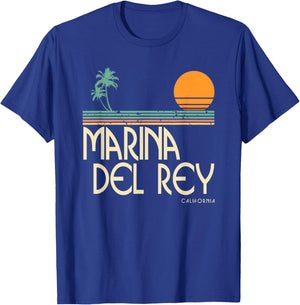 Vintage Marina Del Rey California T-Shirt - T-Shirt | Royal