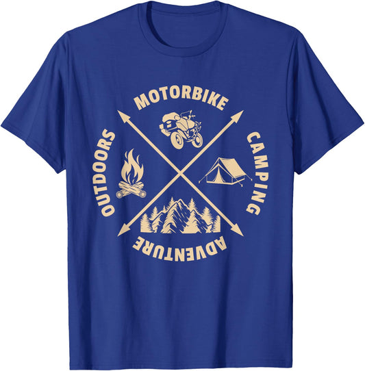Adventure Rider Motorcycle Camping Dual Sport T-Shirt - T-Shirt | Royal