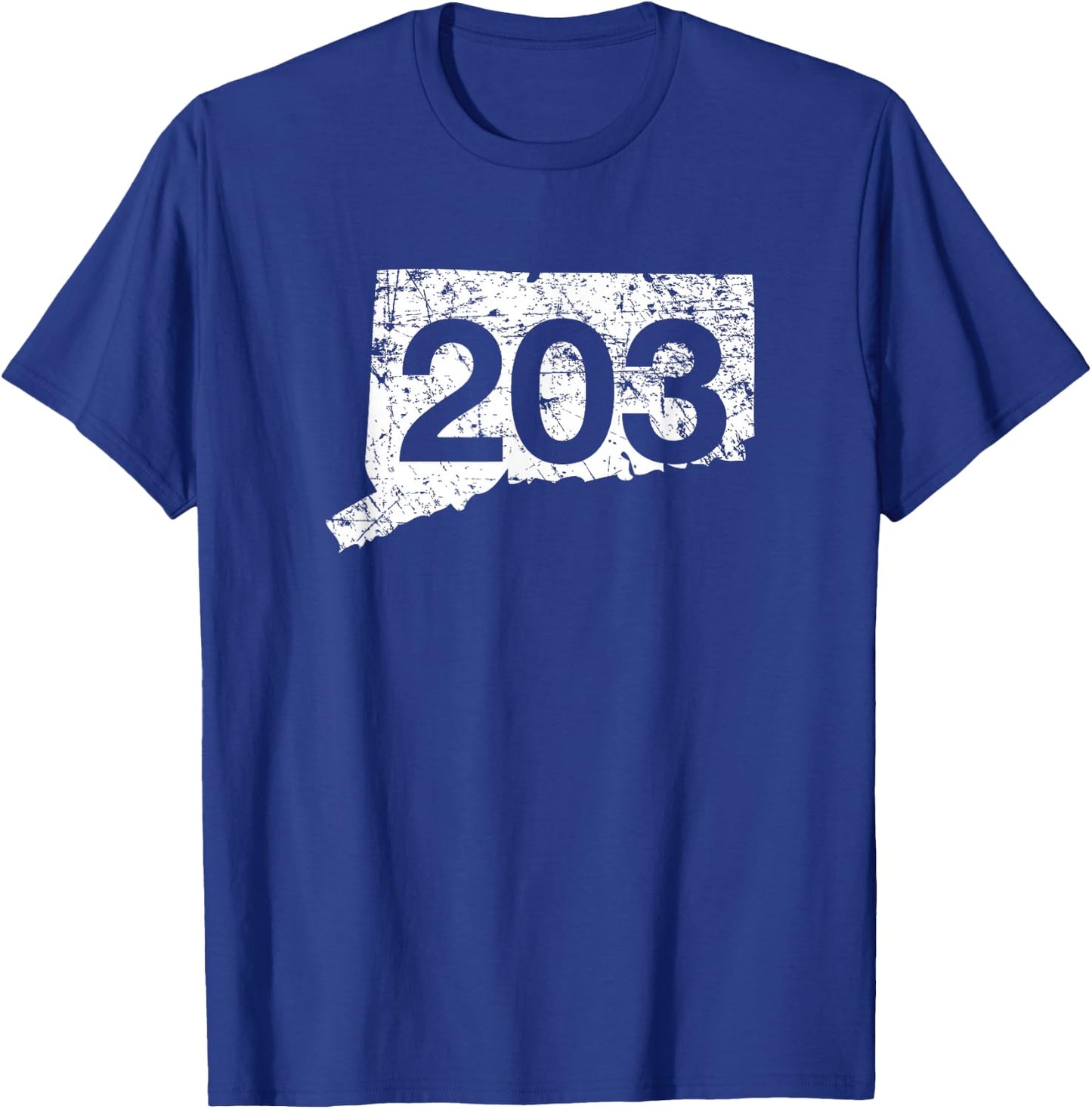 Stamford Bridgeport Area Code 203 Shirt, Connecticut Gift T-Shirt - T-Shirt | Royal