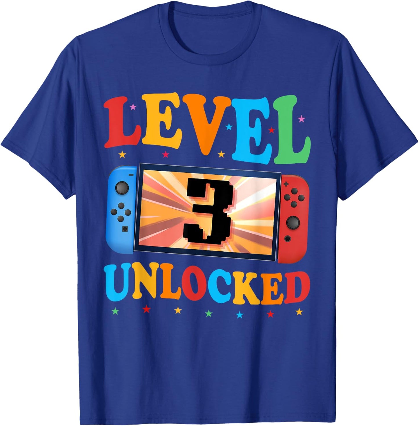 Awesome Level 3 Unlocked 3rd Birthday Boy Girl Video Gamer T-Shirt - T-Shirt | Royal