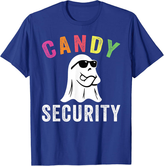 Halloween Costume Halloween Candy Security Funny Ghost T-Shirt - T-Shirt | Royal