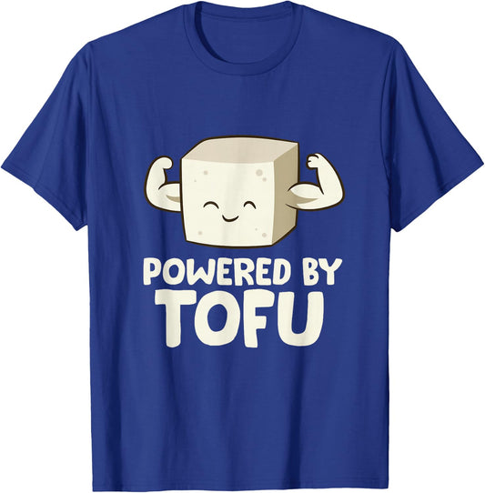 Vegan Vegetarian Love Tofu Powered By Tofu T-Shirt - T-Shirt | Royal