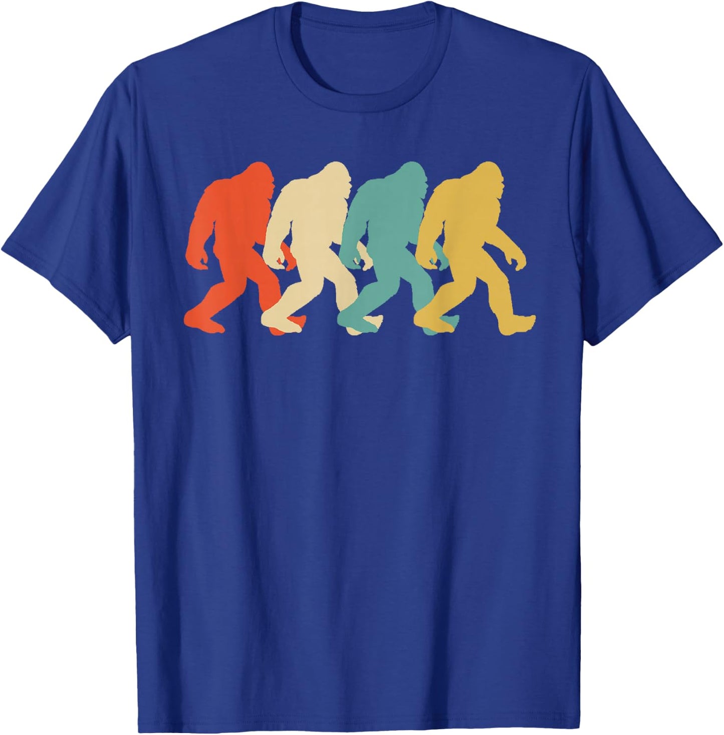 Bigfoot Silhouette Retro Pop Art Sasquatch Graphic T-Shirt - T-Shirt | Royal