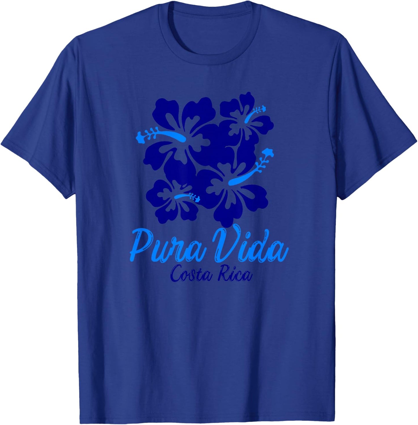 Pura Vida Costa Rica Blue Hibiscus T-Shirt - T-Shirt | Royal