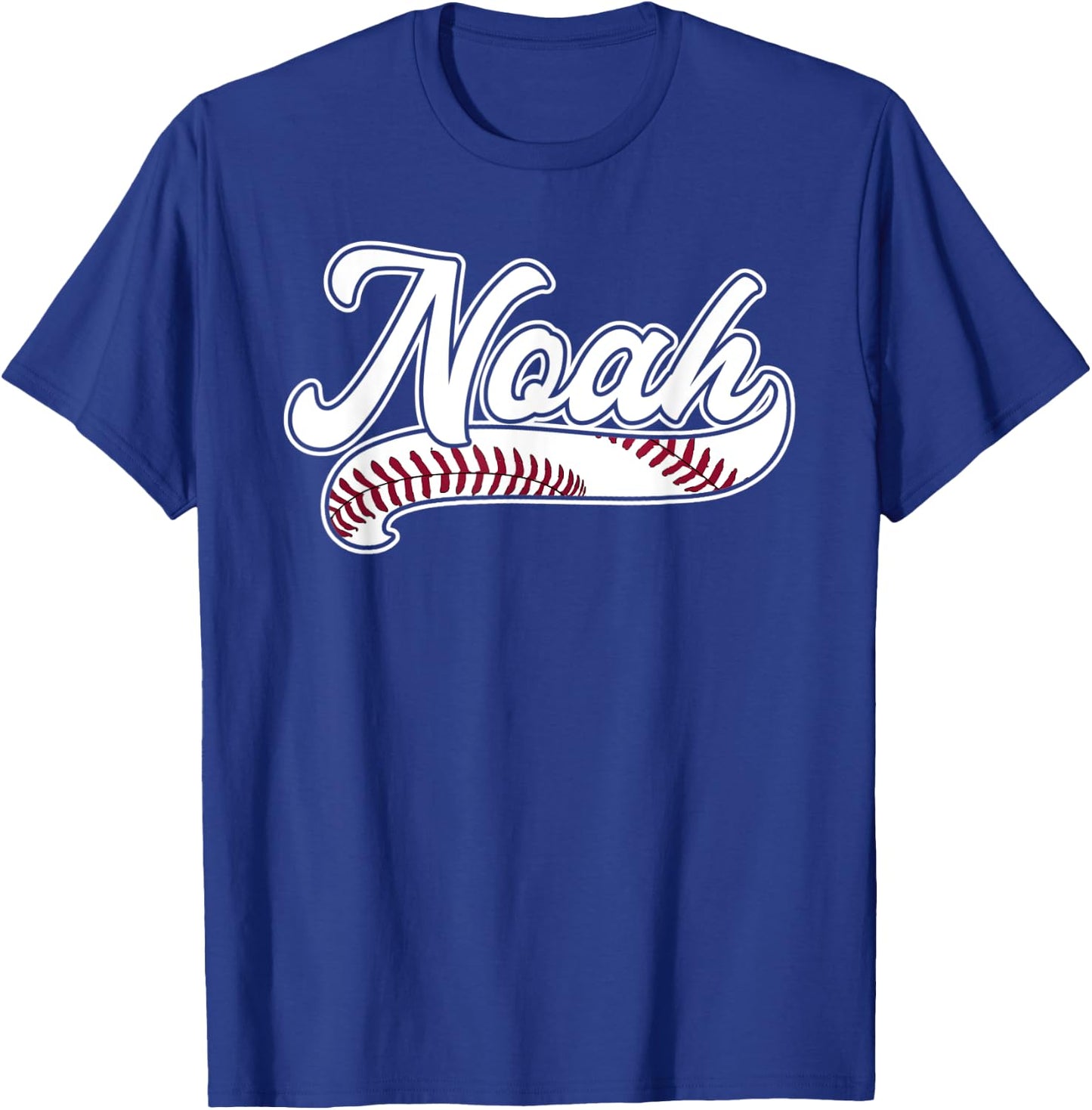 Noah Personalized Baseball Fan Birthday Name Gift Christmas T-Shirt - T-Shirt | Royal