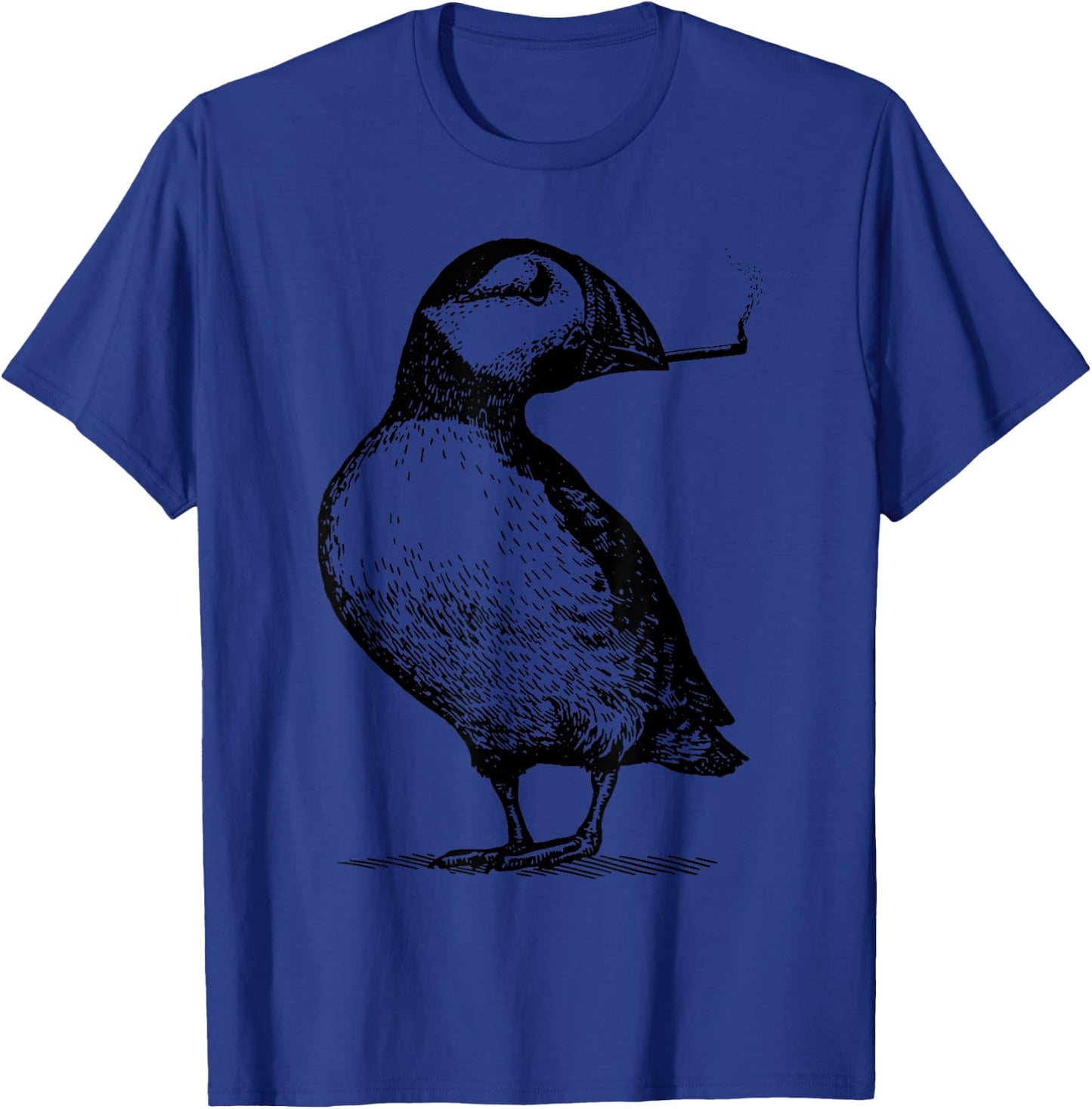 Vintage Cute Puffin Smoking Weed Cannabis Marijuana Stoner T-Shirt - T-Shirt | Royal