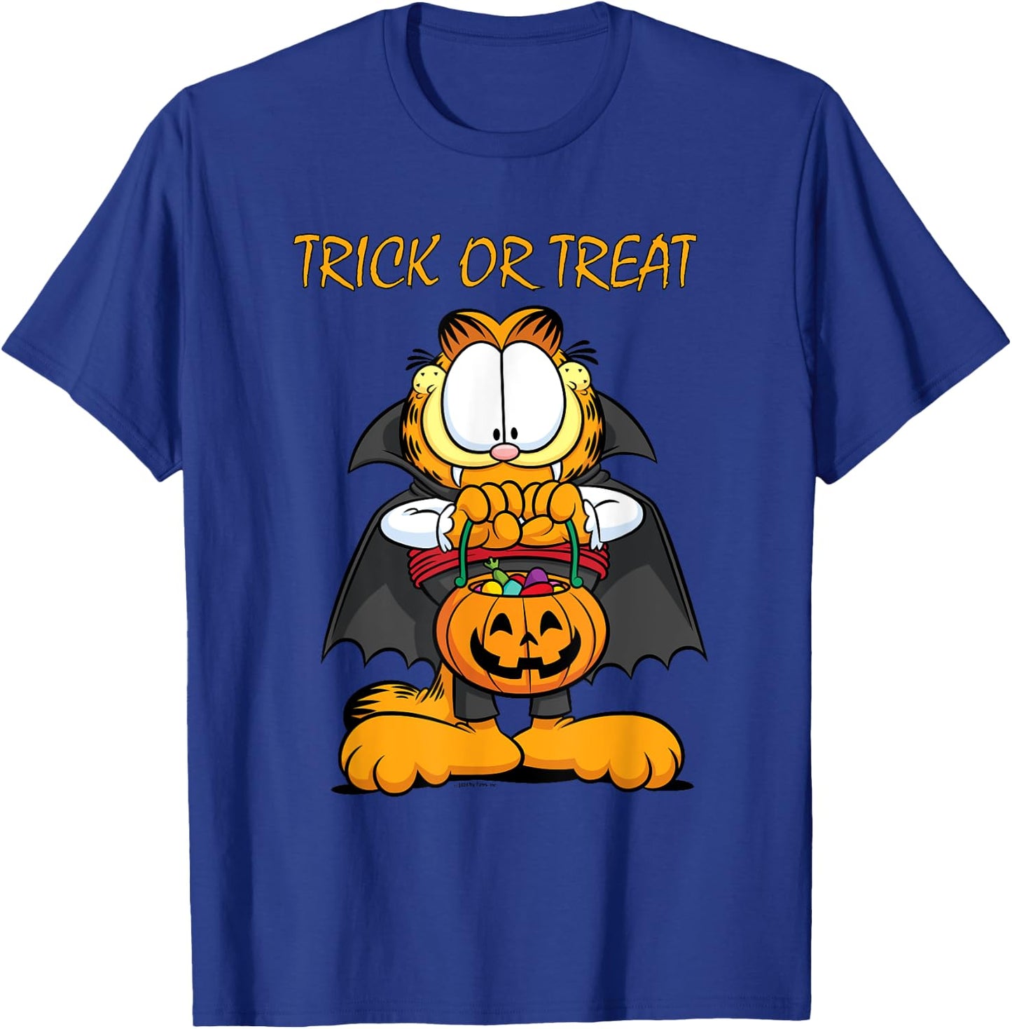 Garfield Halloween Trick Or Treat Pumpkin T-Shirt - T-Shirt | Royal