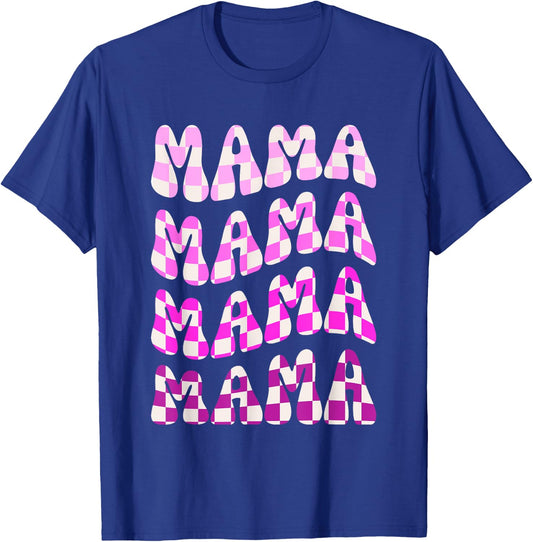 Groovy Checkered Mama Funny Mom Mothers day T-Shirt - T-Shirt | Royal