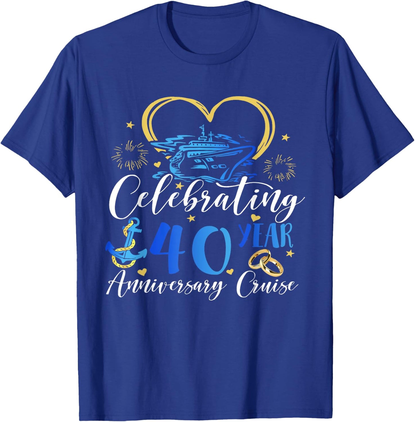 Celebrating 40 Years Anniversary Cruise 40th Anniversary T-Shirt - T-Shirt | Royal