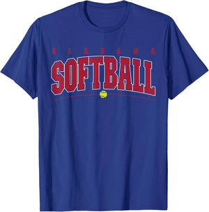 Alabama Softball Vintage Kids Team Retro Softball Fan T-Shirt - T-Shirt | Royal