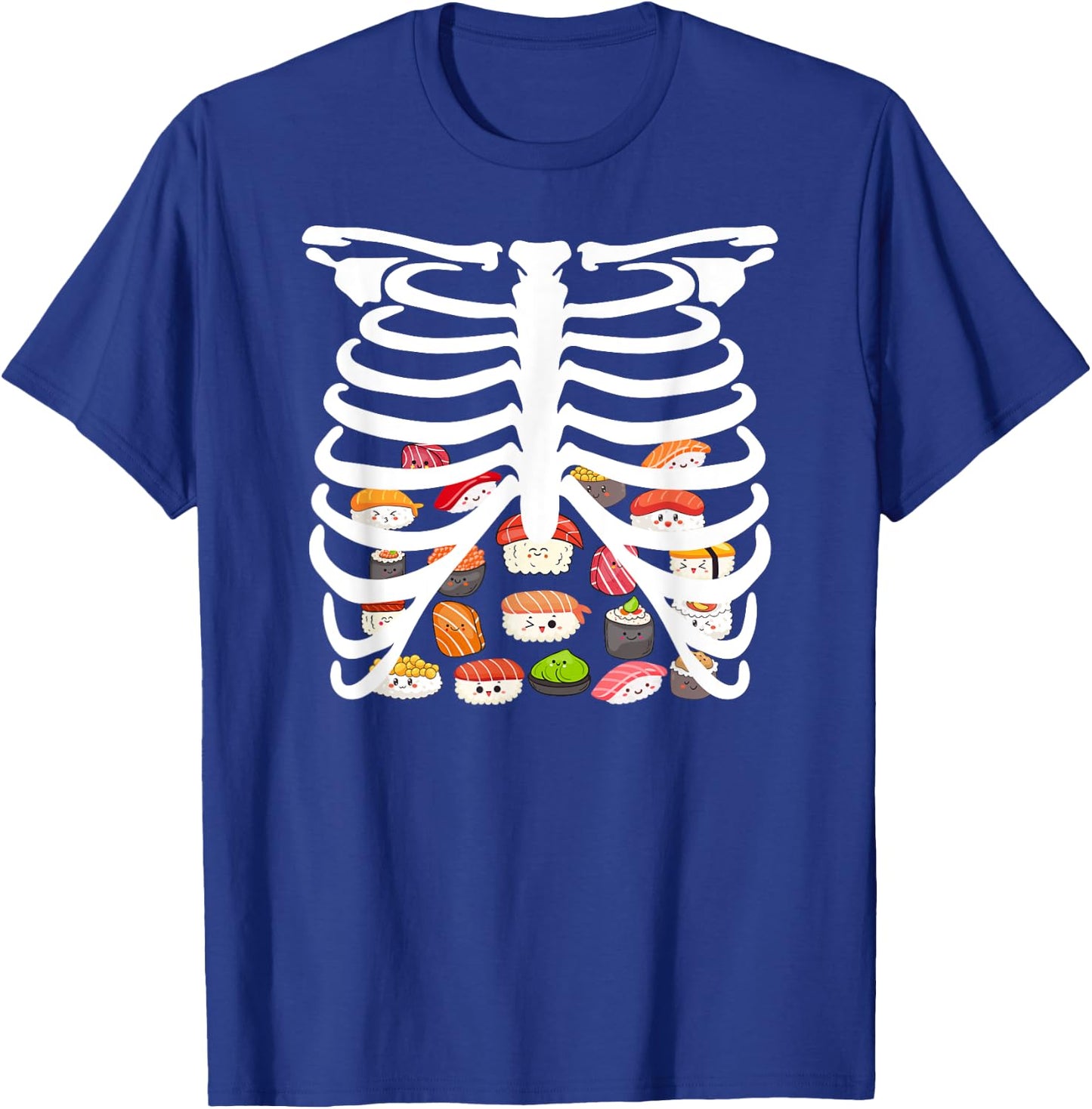 Halloween Japanese dish Food Rib Cage Skeleton Sushi T-Shirt - T-Shirt | Royal