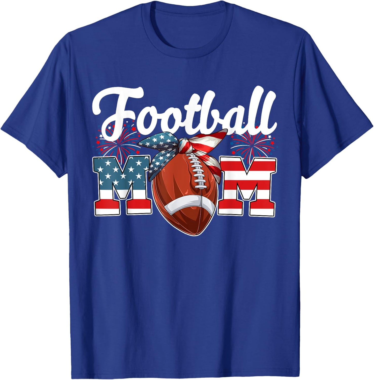 Football Mom 4th Of July Costume Player Matching Family T-Shirt - T-Shirt | Royal