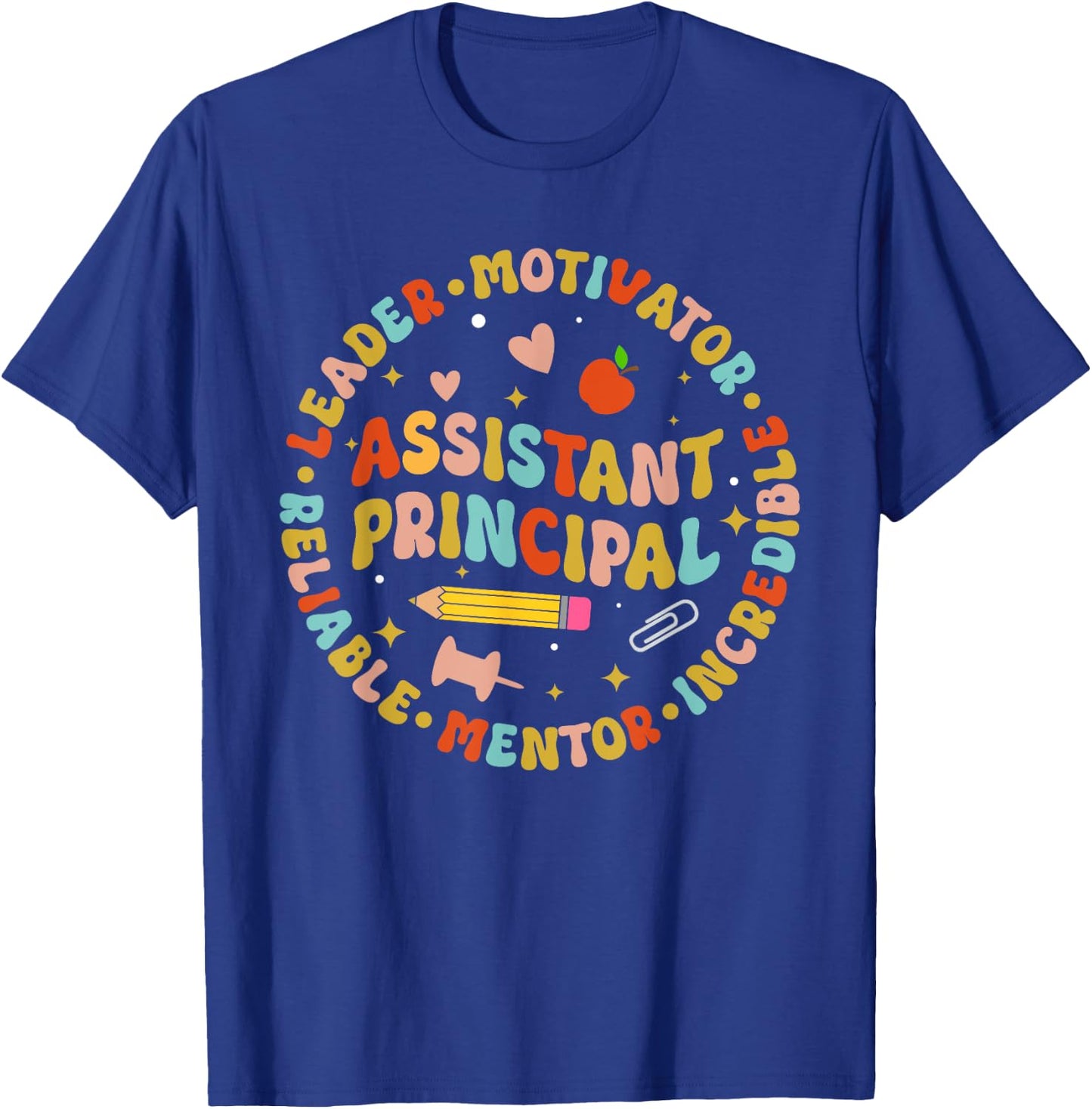 Groovy School Assistant Principal Teacher Appreciation T-Shirt - T-Shirt | Royal