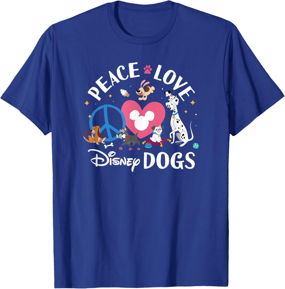 Disney - Peace, Love, Disney Dogs T-Shirt - T-Shirt | Royal