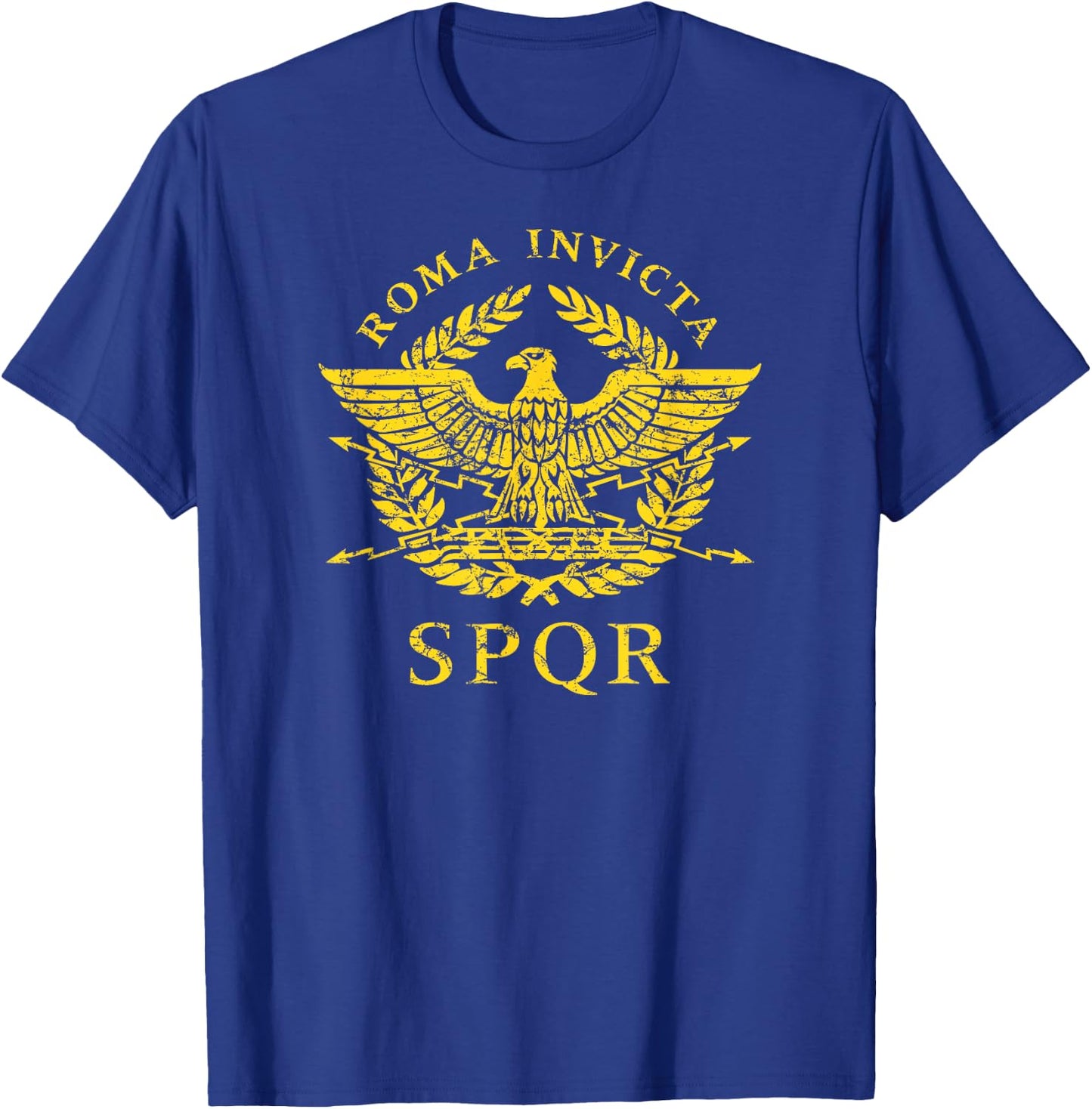 Roma Invicta SPQR Roman Eagle Gold Print T-Shirt - T-Shirt | Royal