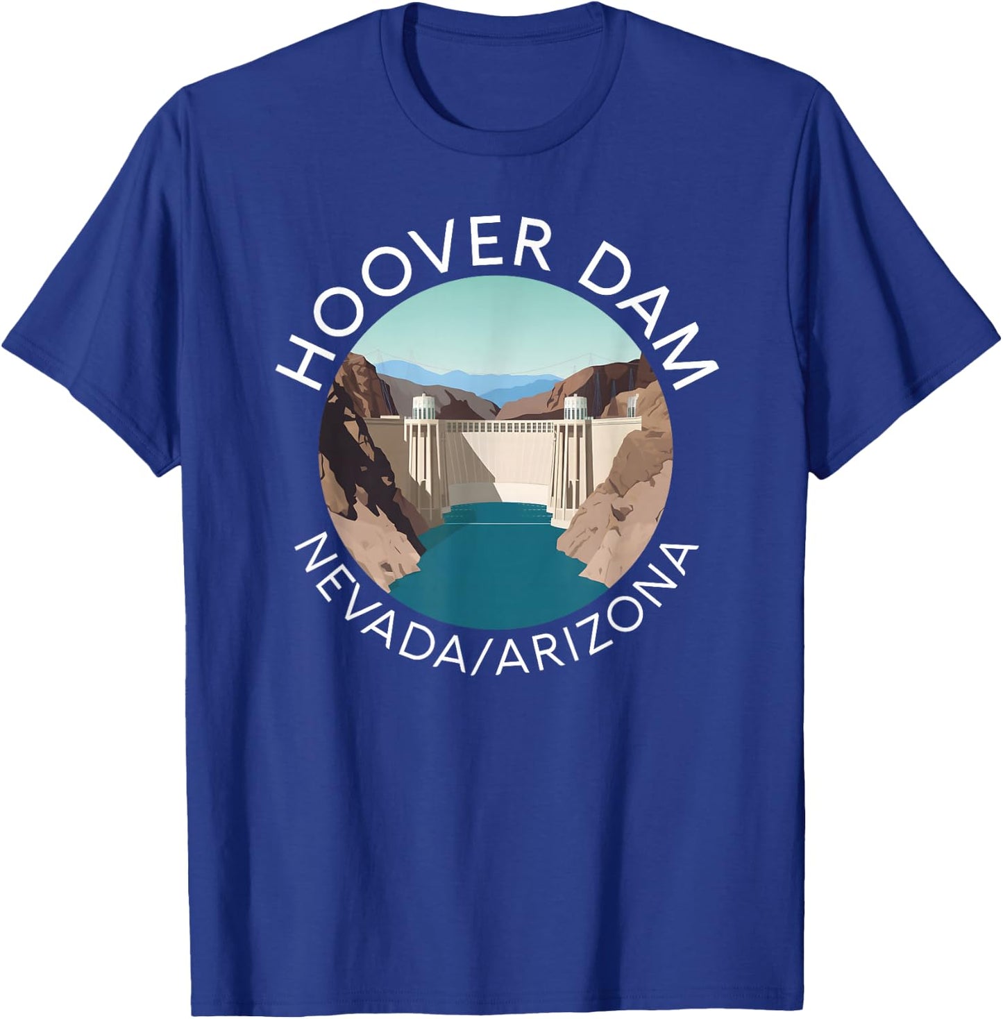 Hoover Dam Nevada Arizona Colorado River Engineering Vegas T-Shirt - T-Shirt | Royal