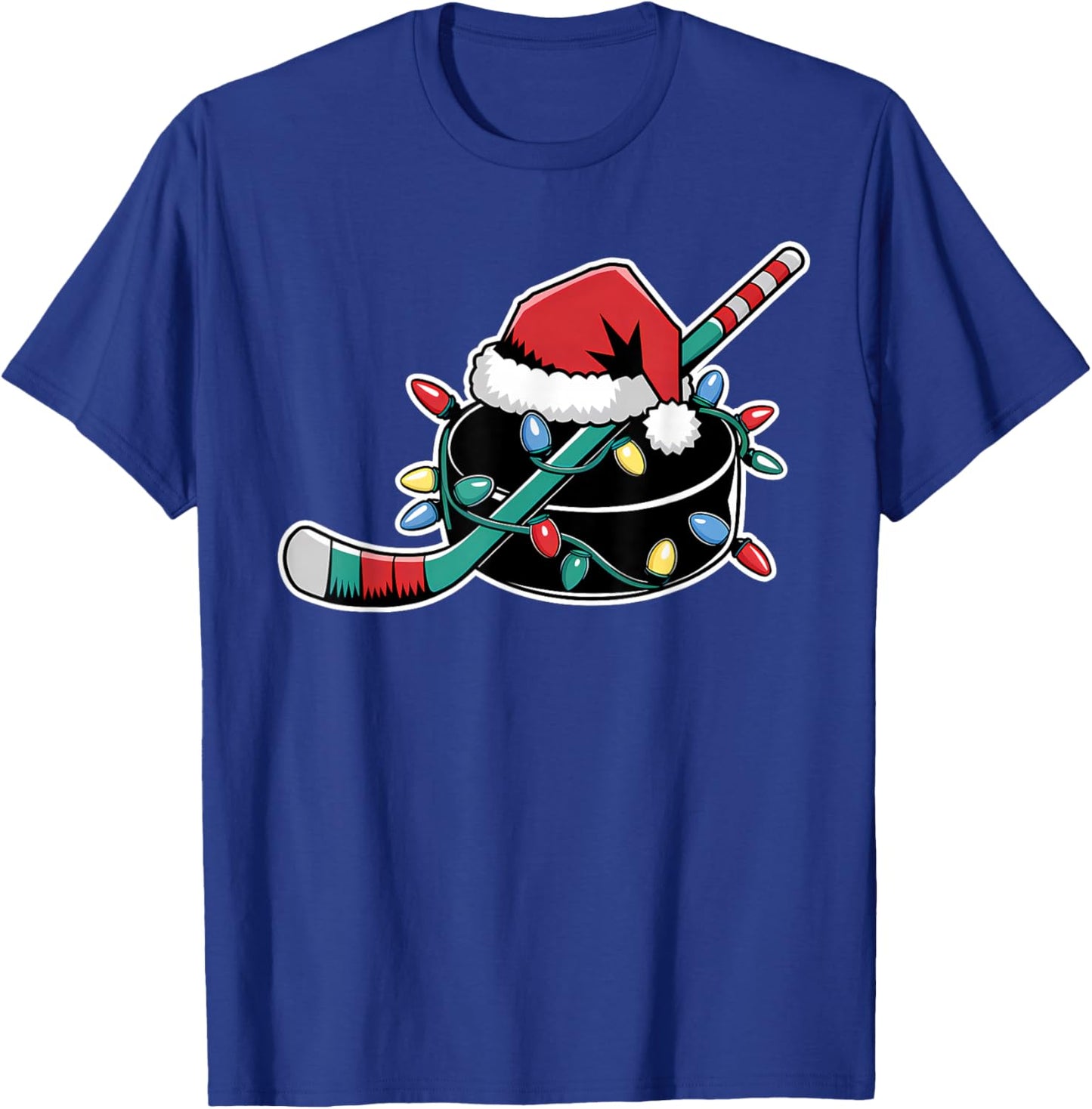 Christmas Hockey Player Santa Sports Design Boys T-Shirt - T-Shirt | Royal