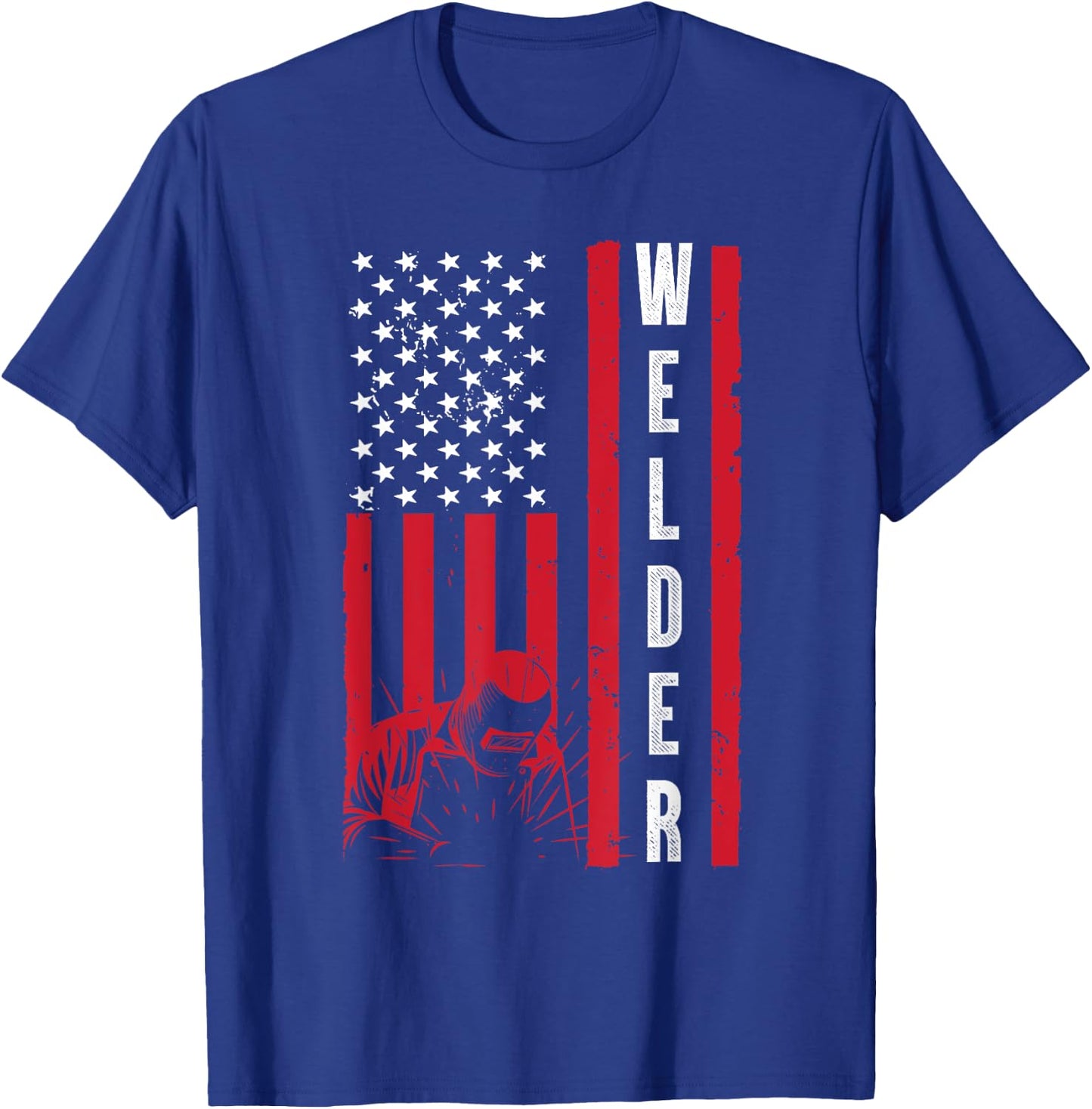 Cool Welding US Flag Art Women Welder Welding Lover T-Shirt - T-Shirt | Royal
