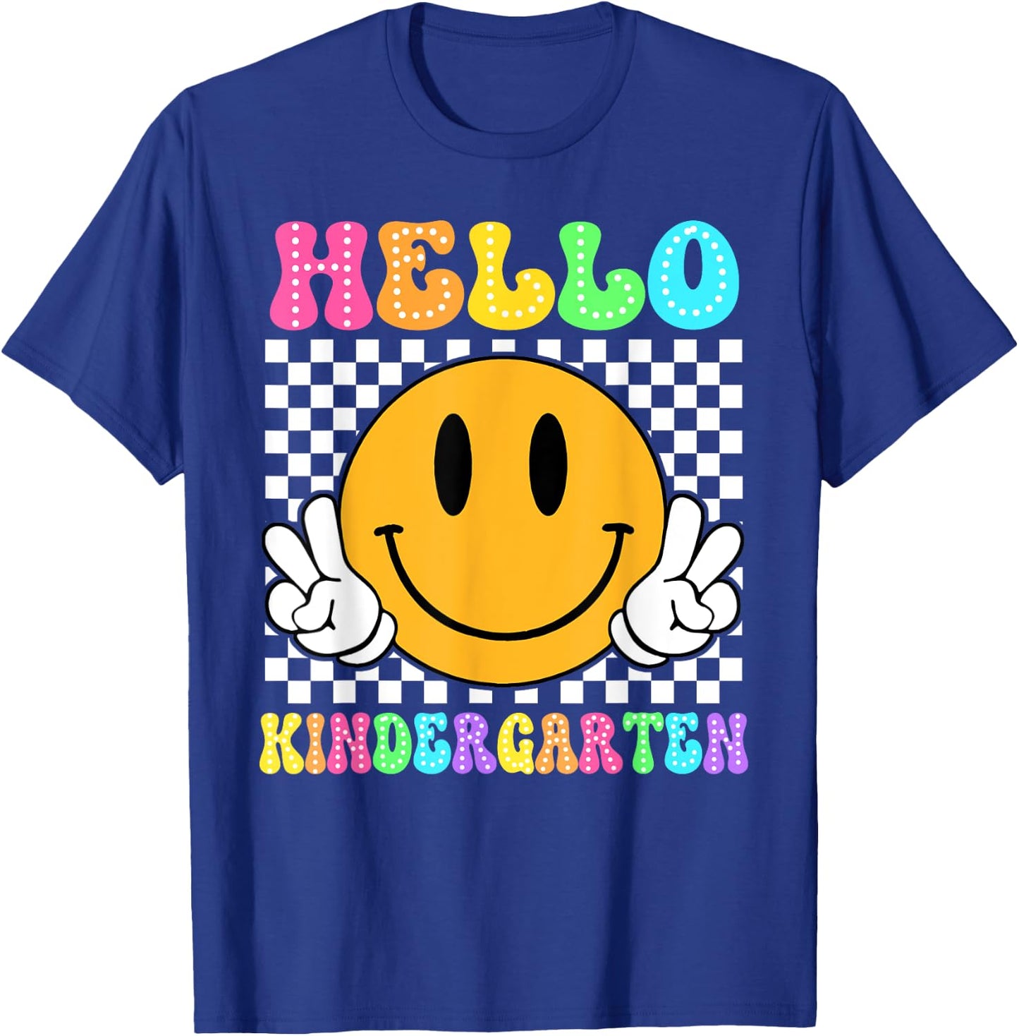 Hello Kindergarten Back to School for Teachers and Students Women Girls Kids T-Shirt - T-Shirt | Royal