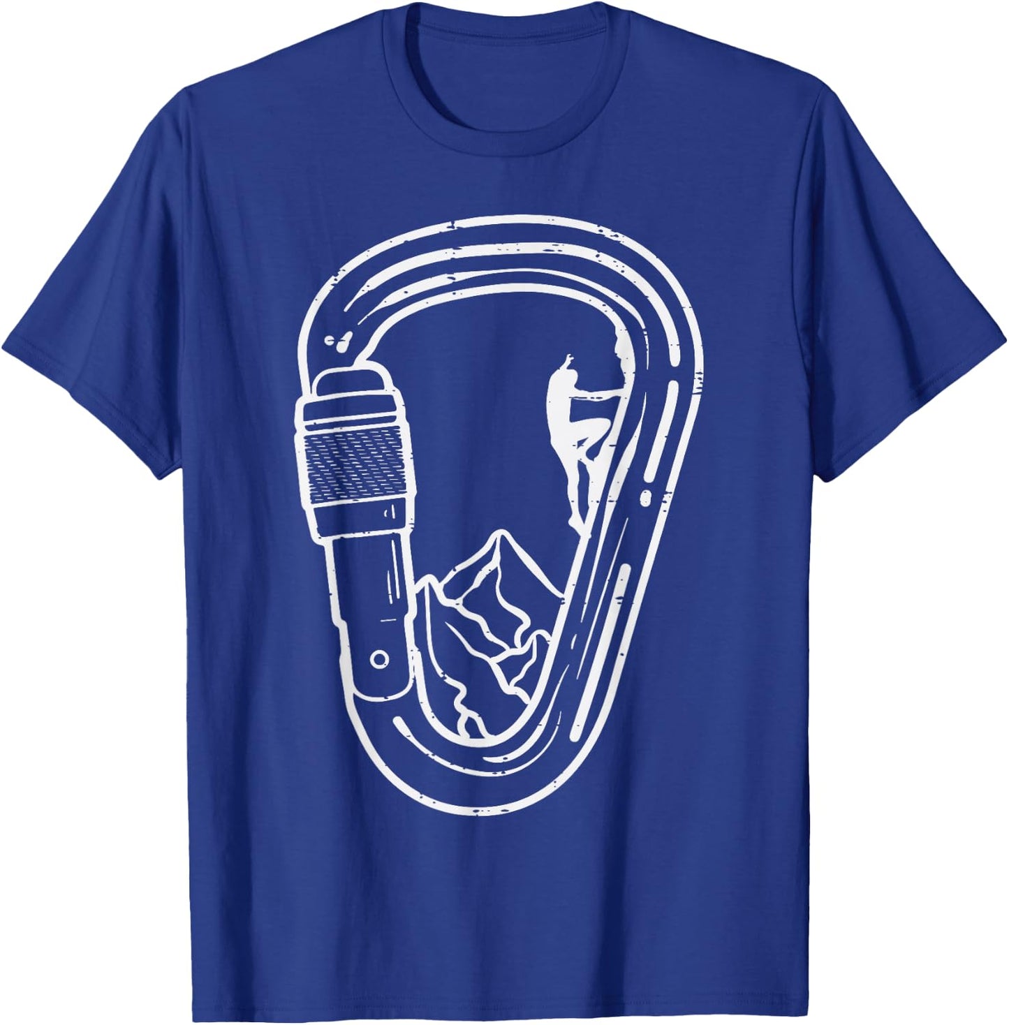 Climbing Carabiner Rock Climber Cool Mountain Men Women Kids T-Shirt - T-Shirt | Royal