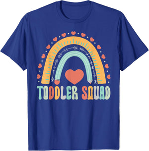 Toddler Squad Rainbow Teacher Early Childhood Educator T-Shirt - T-Shirt | Royal