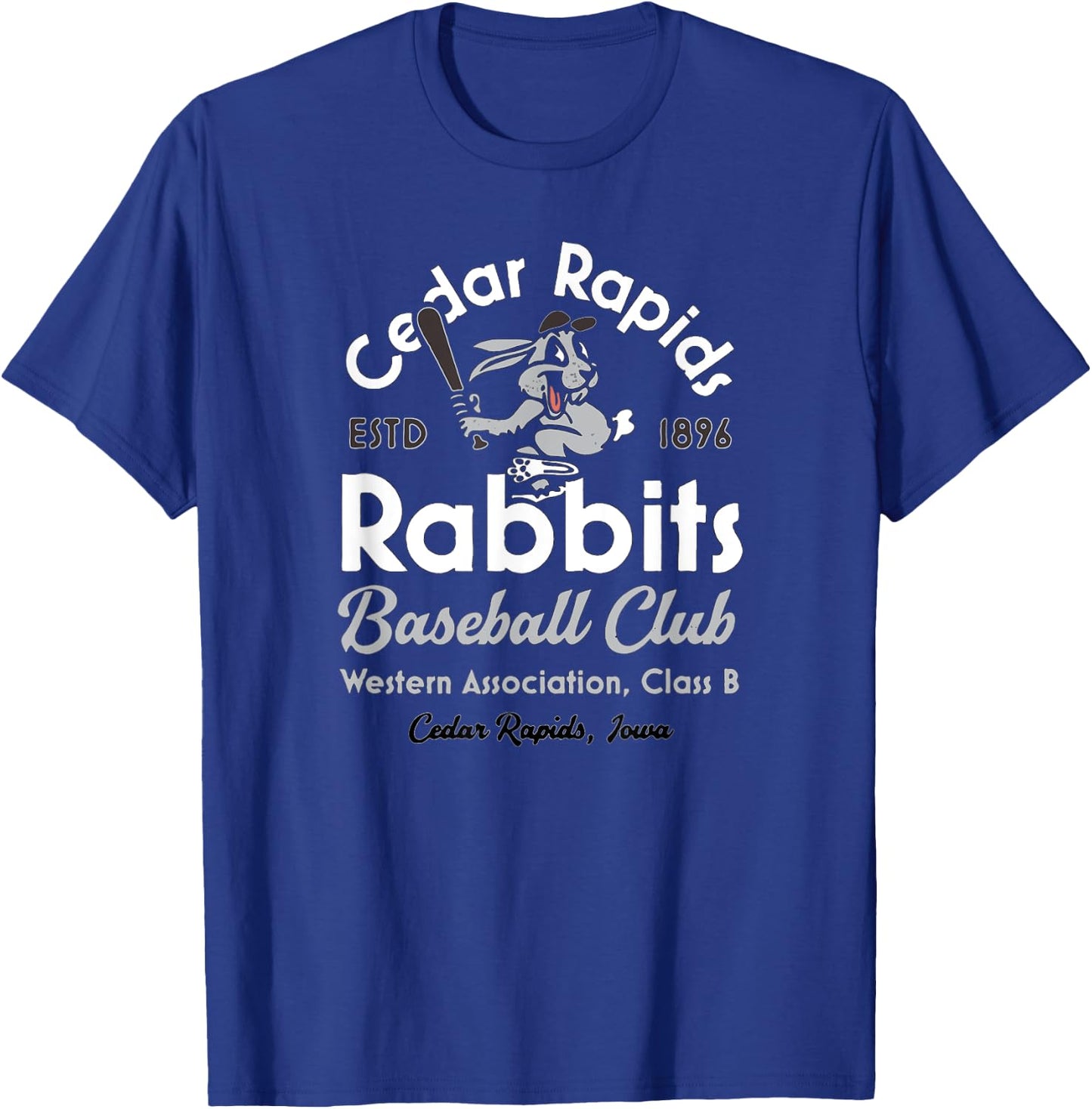 Vintage Cedar Rapids Iowa Rabbits Defunct Baseball Team T-Shirt - T-Shirt | Royal