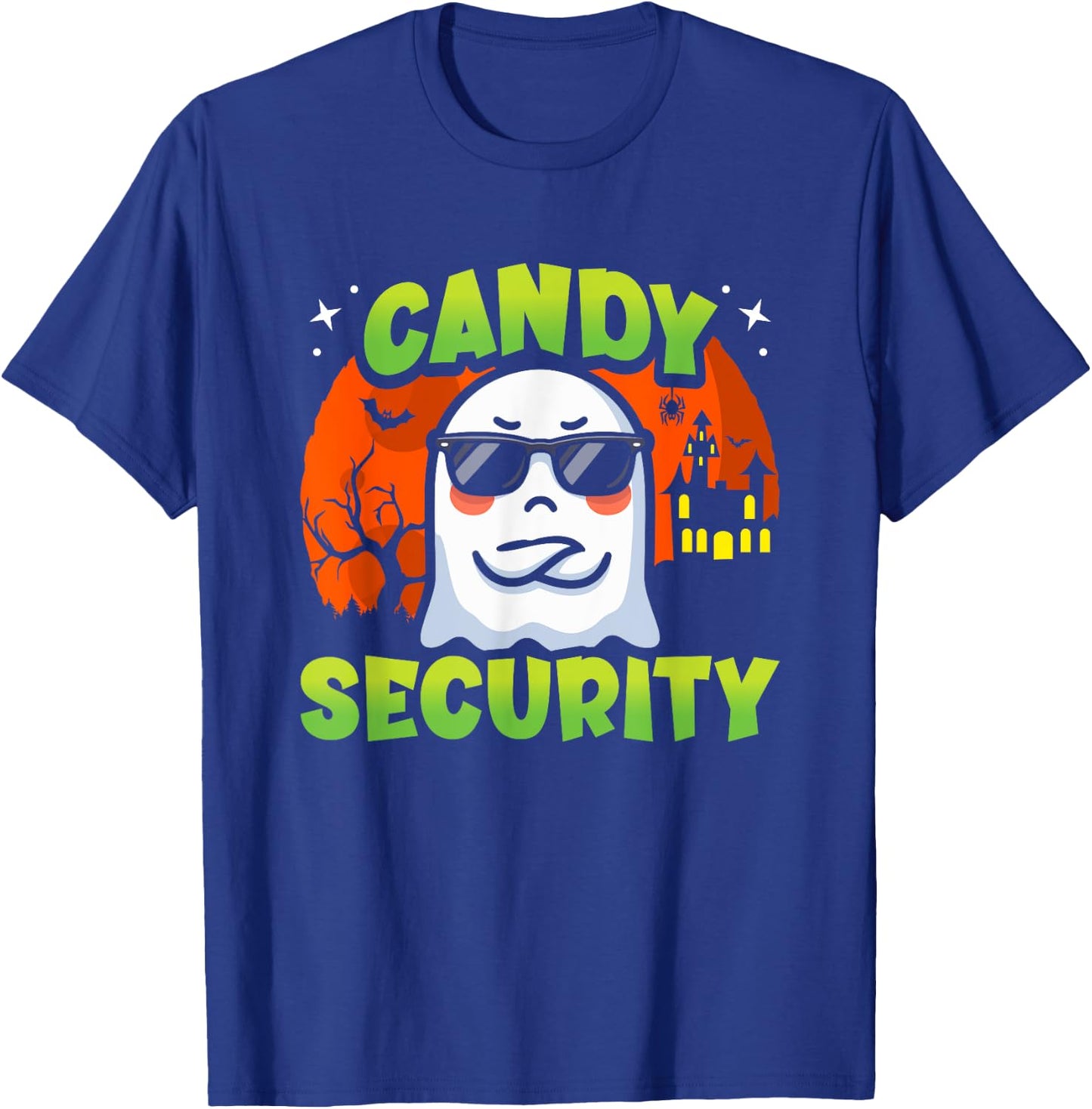Cute Ghost Kids Halloween - Candy Security - Funny Halloween T-Shirt - T-Shirt | Royal