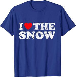 Distressed I Heart The Snow I Love The Snow T-Shirt - T-Shirt | Royal
