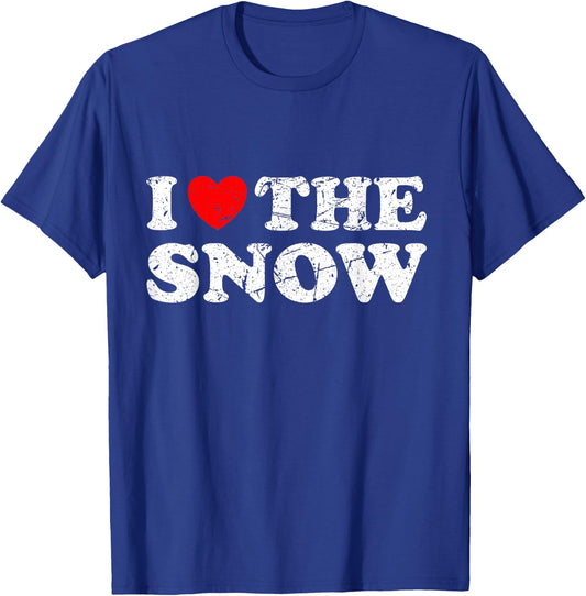 Distressed I Heart The Snow I Love The Snow T-Shirt - T-Shirt | Royal
