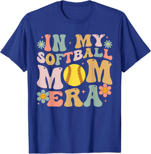 In My Softball Mom Era Groovy Softball Mama for Mothers Day T-Shirt - T-Shirt | Royal