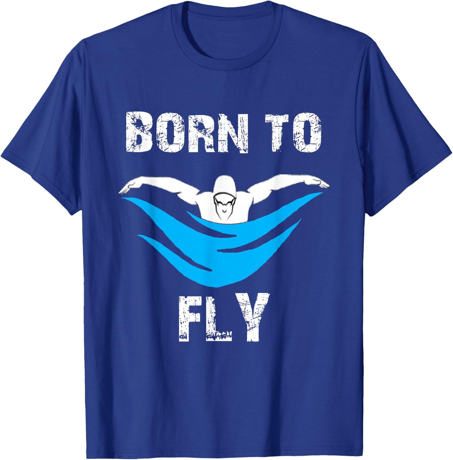 Boys Born to Fly Butterfly Swimmers Swim Meet T-Shirt - T-Shirt | Royal