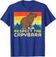 Respect The Capybara Retro Capy Rodent Animal Men Women Kids T-Shirt - T-Shirt | Royal