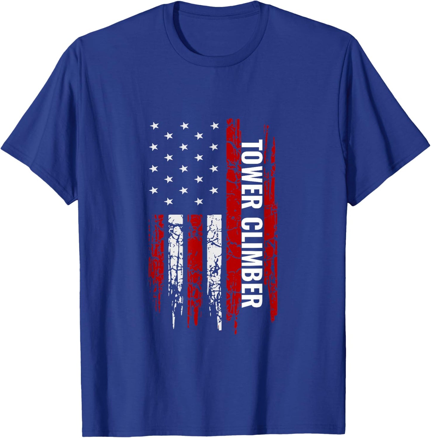 Tower Climber American USA Flag Climbing Men T-Shirt - T-Shirt | Royal