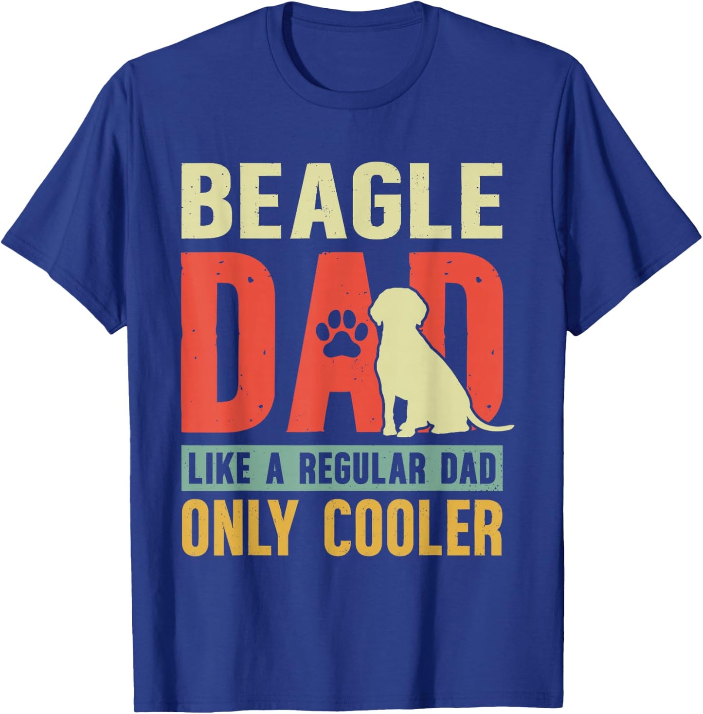 Beagle Dad Funny Father's Day Vintage for Beagle Dog Owner T-Shirt - T-Shirt | Royal