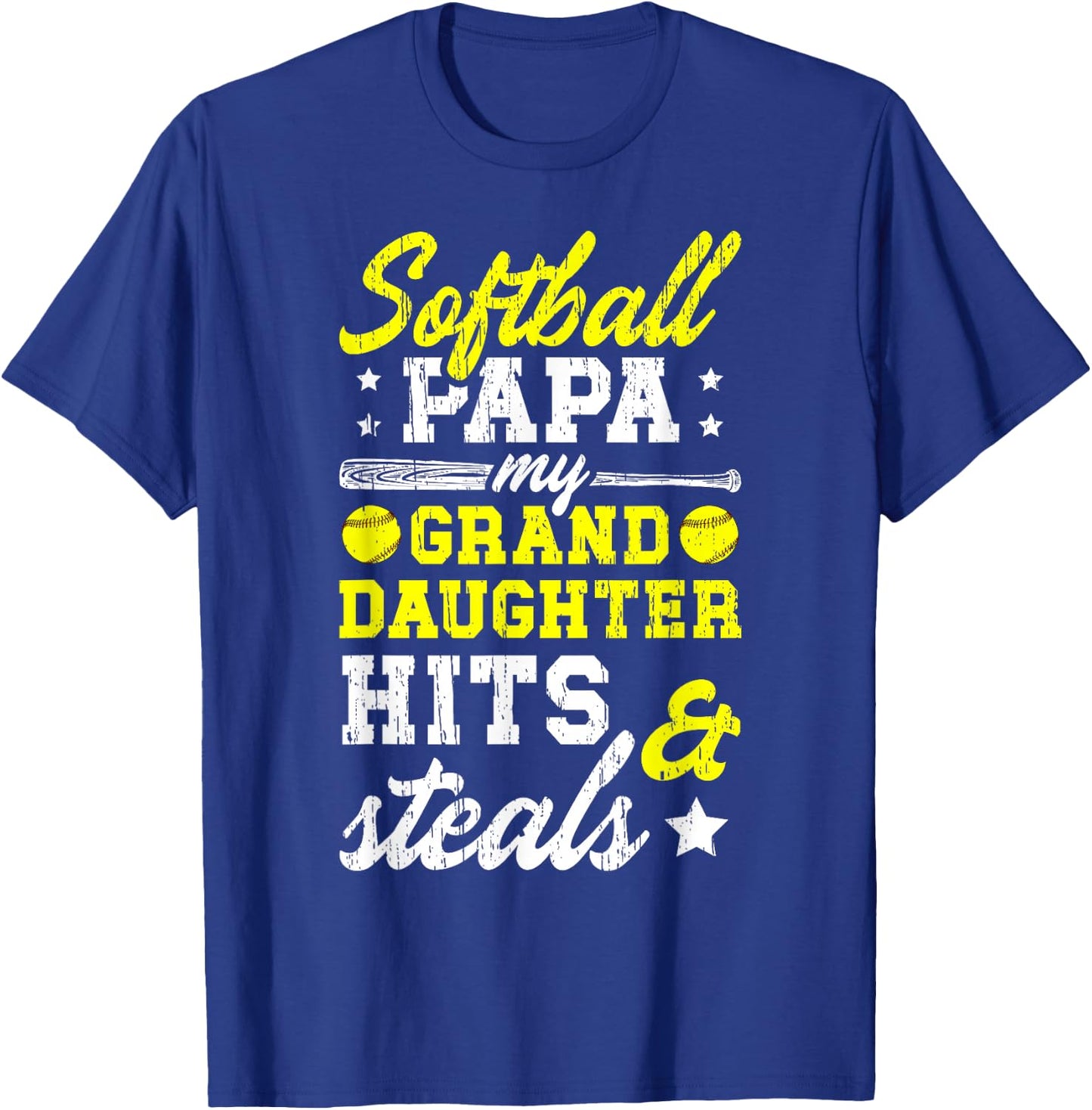 Softball Papa Grandpa Funny Papa Of A Softball Player T-Shirt - T-Shirt | Royal