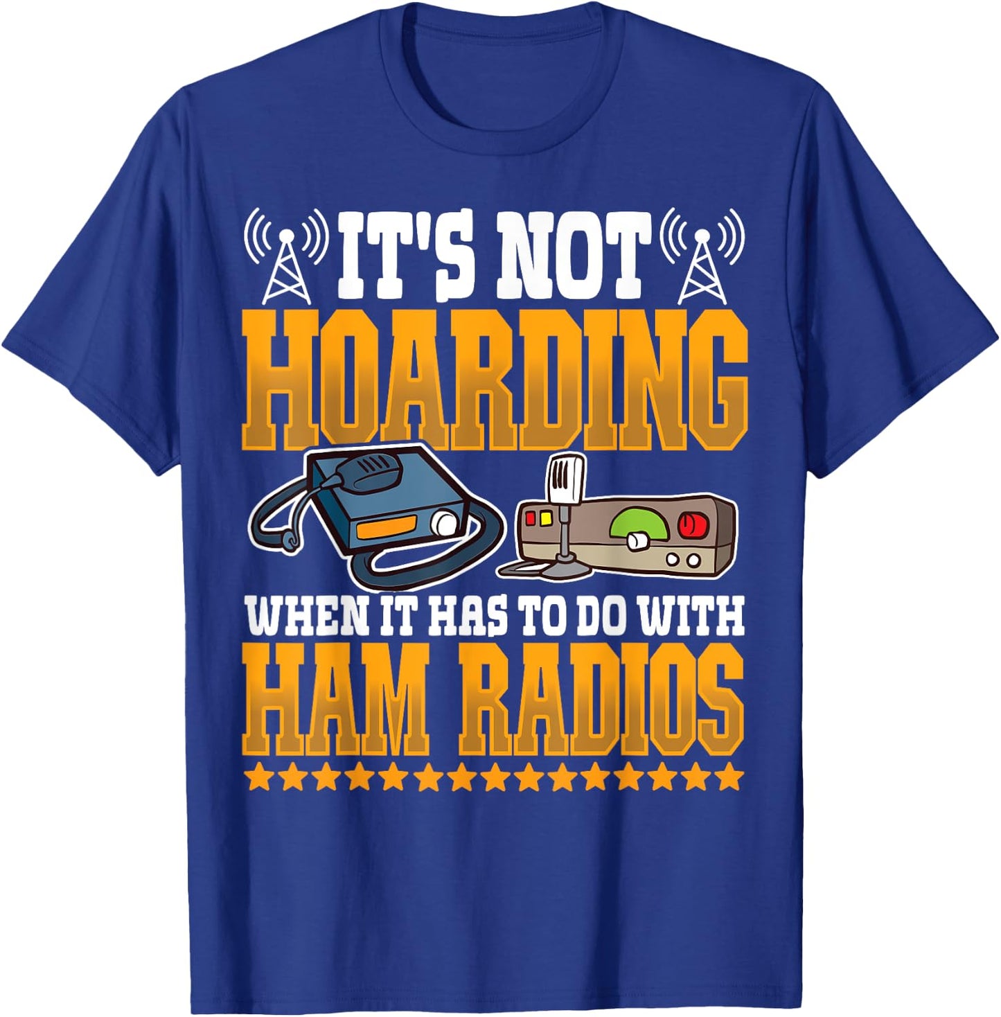 Best Licensed Amateur Ham Radio Operator Designs -Adults Black Short Sleeve Classic Fit T-Shirt - T-Shirt | Royal