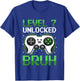 Kids Level 7 Unlocked Bruh 7 Years Old Video Gamer Birthday Boy T-Shirt - T-Shirt | Royal