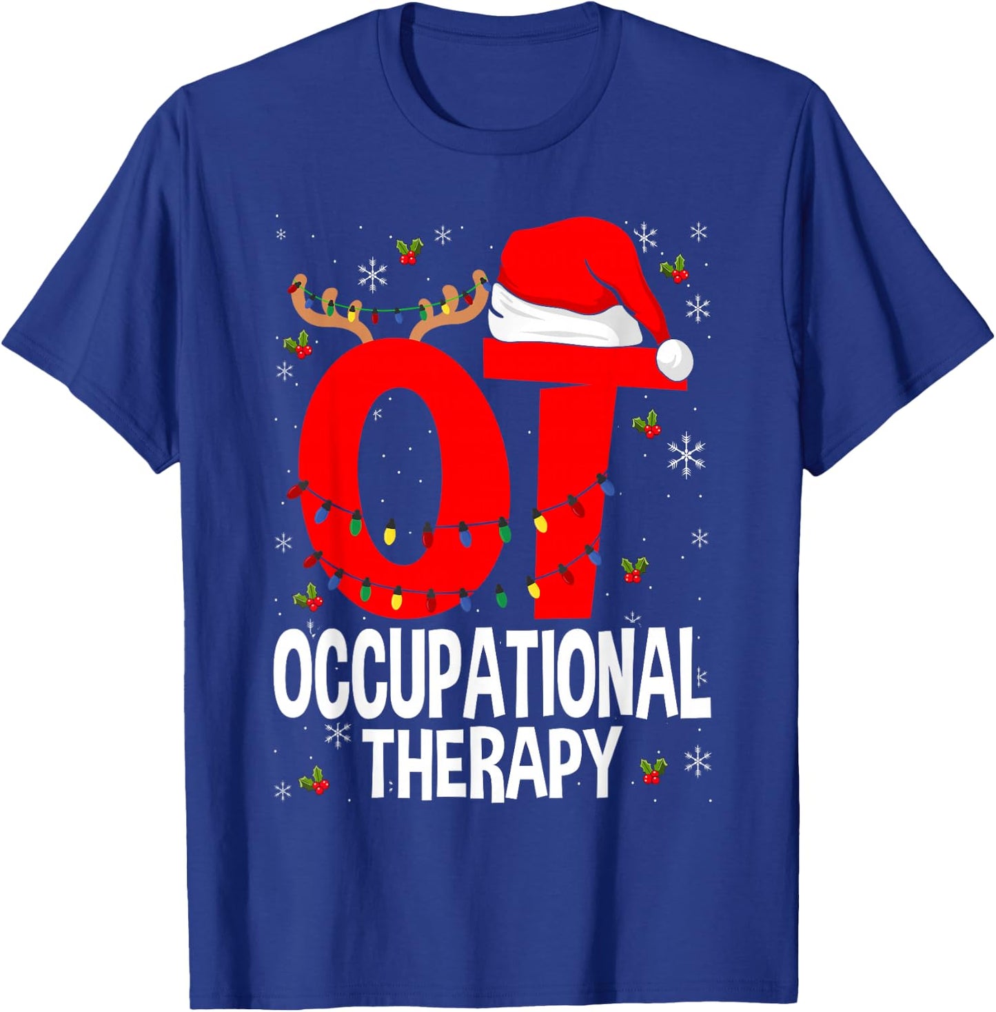 Therapy Christmas Lover Gift Co. Occupational Therapy Retro Groovy OT Therapist T-Shirt - T-Shirt | Royal