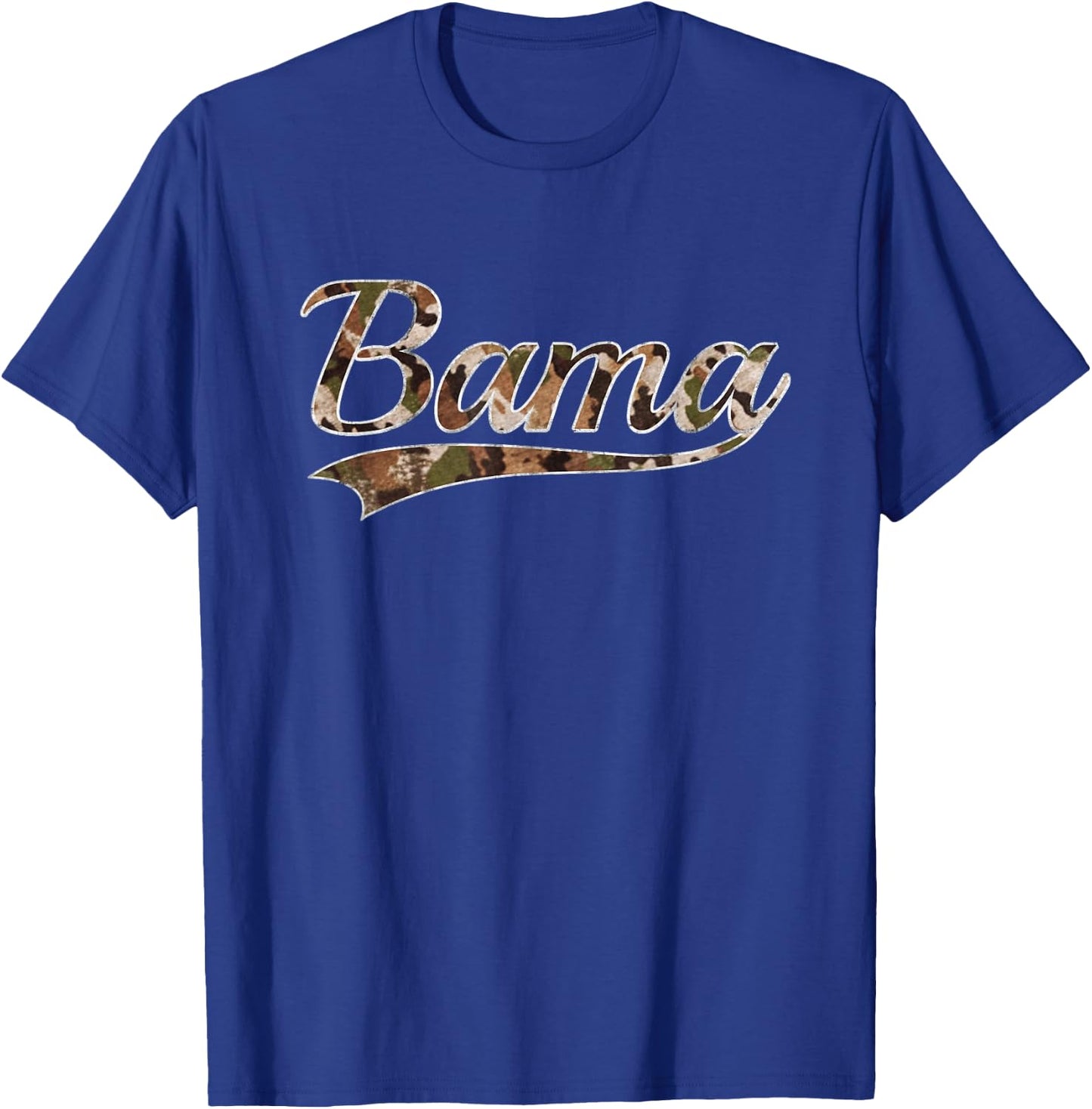 Bama Alabama Camouflage Vintage Inspired Distressed Camo T-Shirt - T-Shirt | Royal