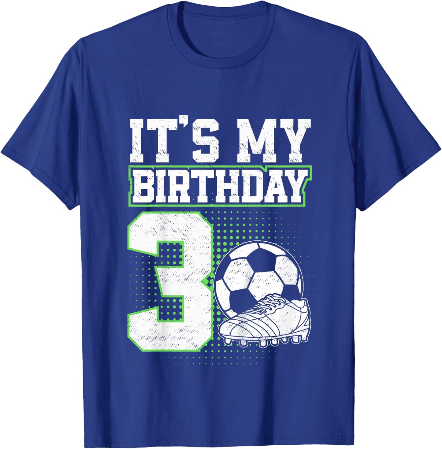 Kids 3 Year Old Soccer Boy Its My 3rd Birthday Soccer Ball T-Shirt - T-Shirt | Royal