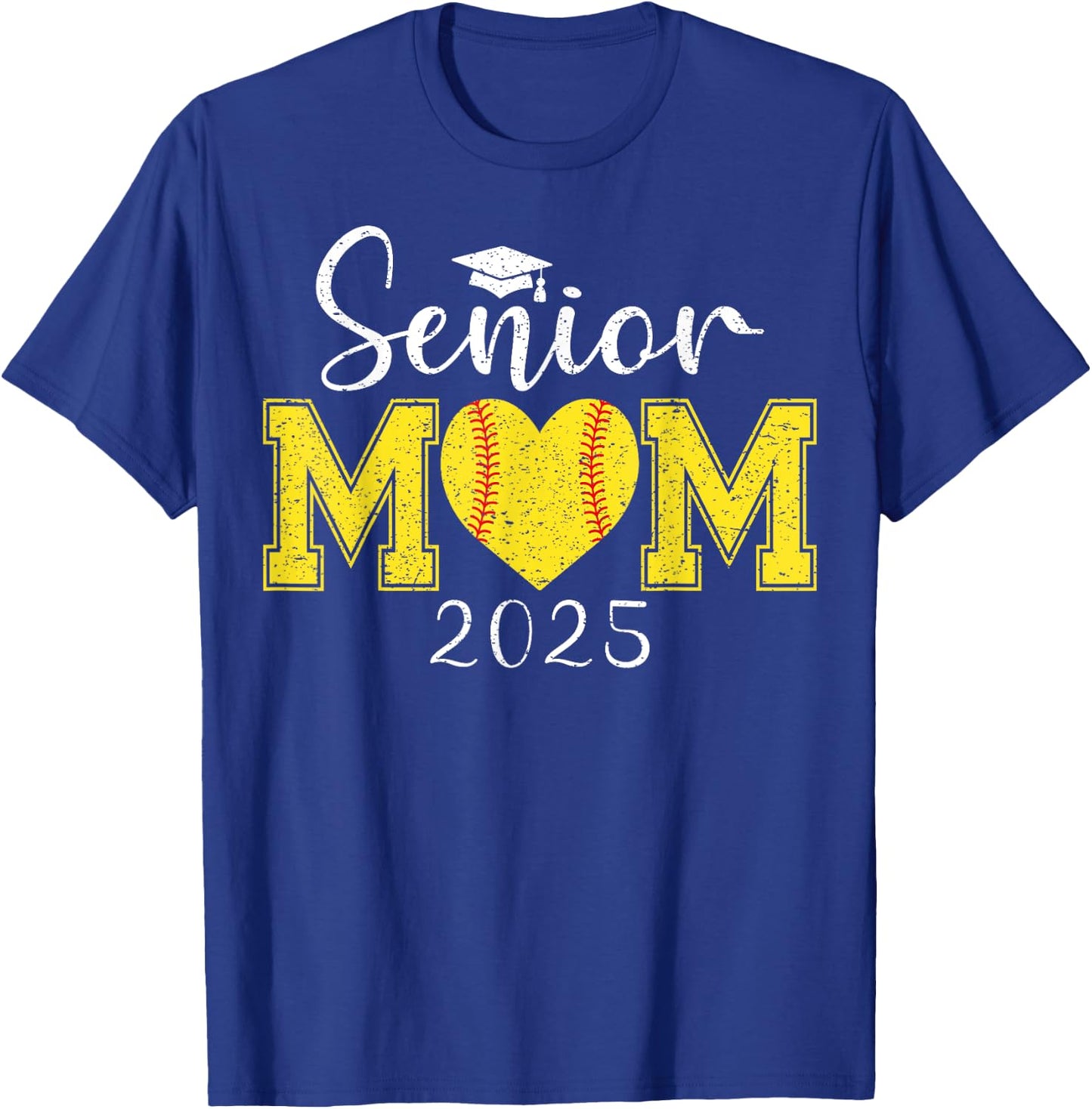 Senior Mom Softball 2025 Class Of 2025 Graduation T-Shirt - T-Shirt | Royal