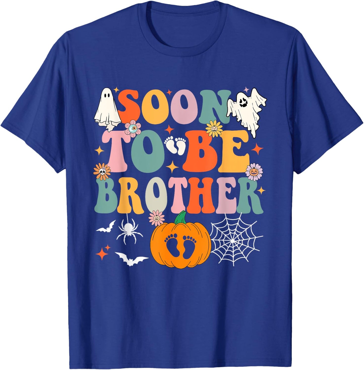Soon to Be Brother Halloween Pregnancy Announcement Pumpkin T-Shirt - T-Shirt | Royal
